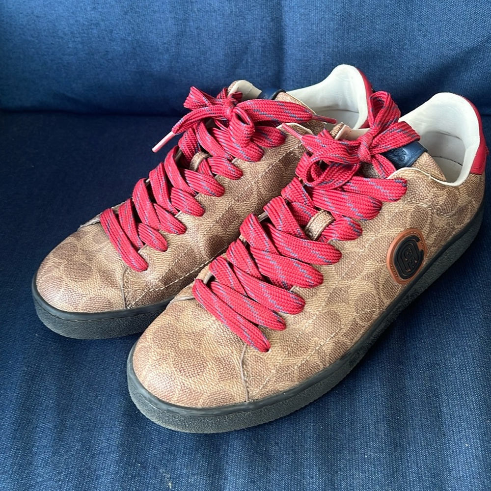 COACH men’s shoes - brown with red laces